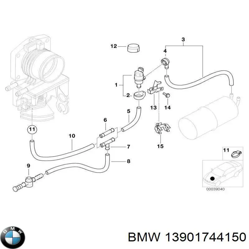 Купити 13901744150 BMW Клапан системи вентиляції паливного бака