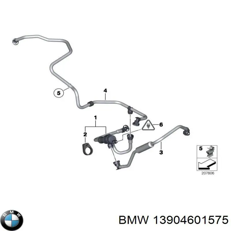 Трубка вентиляції паливного бака BMW 13904601575 ціна, від 12.67 USD