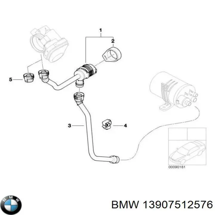 7512576 BMW Клапан вентиляції газів паливного бака