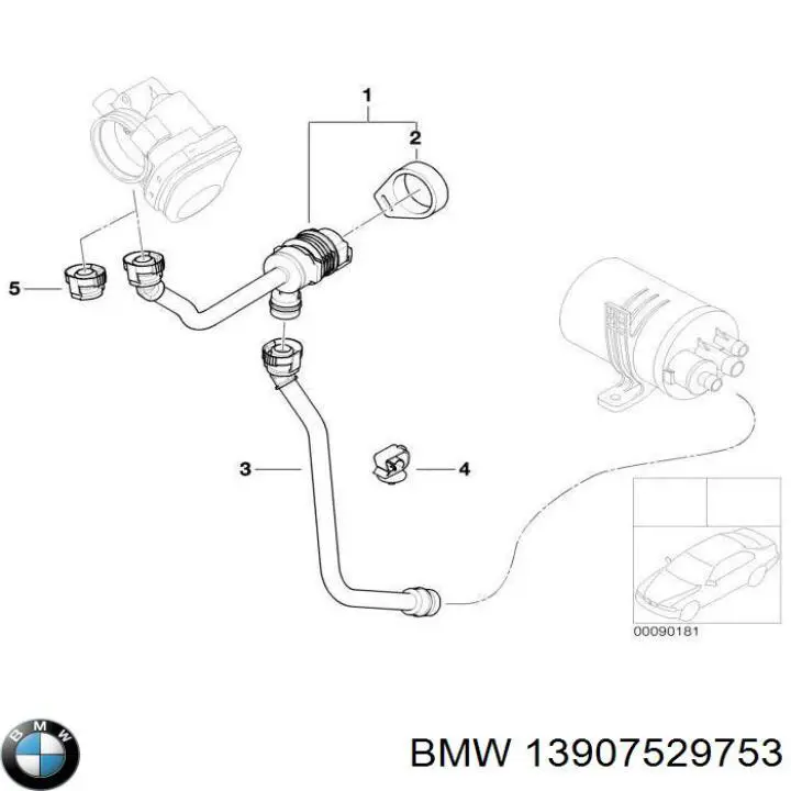 Купити 13907529753 BMW Клапан системи вентиляції паливного бака