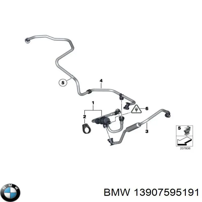13907595191 BMW Трубка вентиляції паливного бака