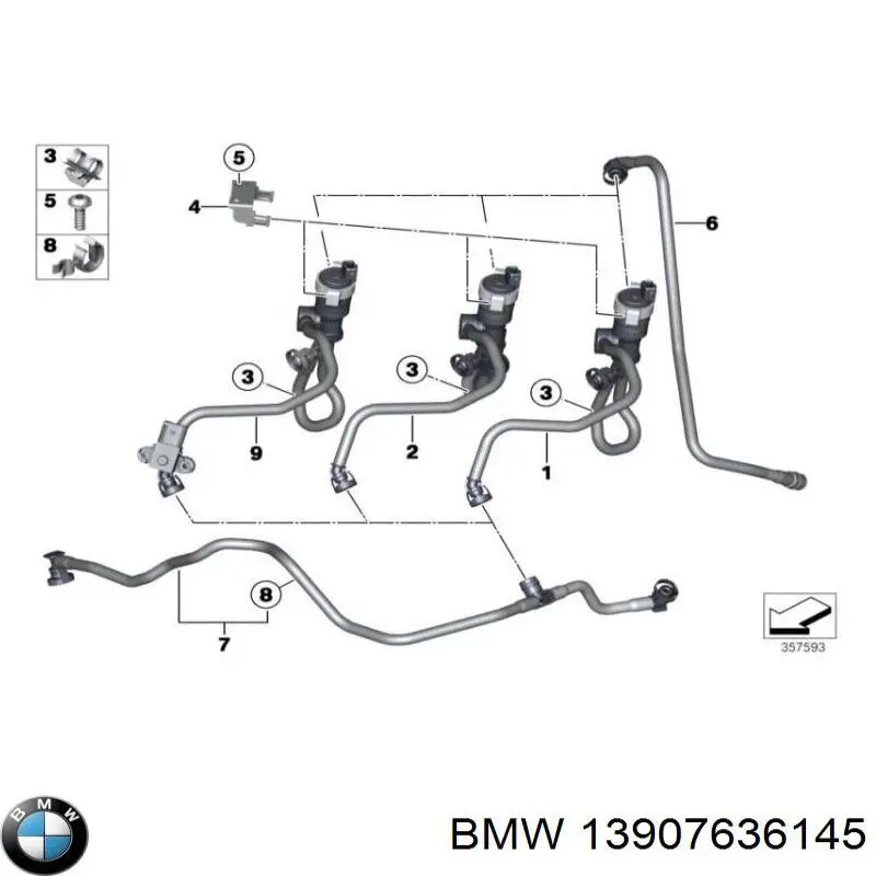 Клапан вентиляції бензобака BMW 7636145 ціна, від 25.34 USD