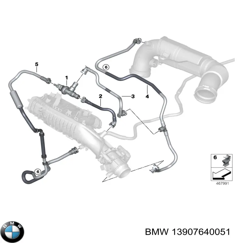 Купити 13907640051 BMW Трубка вентиляції паливного бака