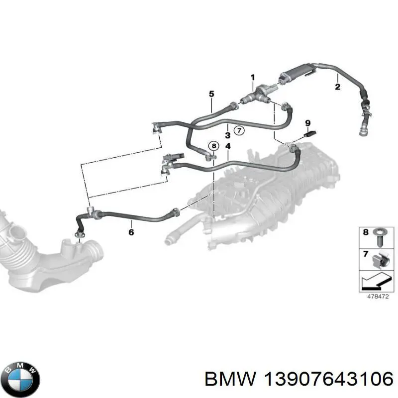 Клапан системи вентиляції паливного бака на BMW X5 (G05, F95)