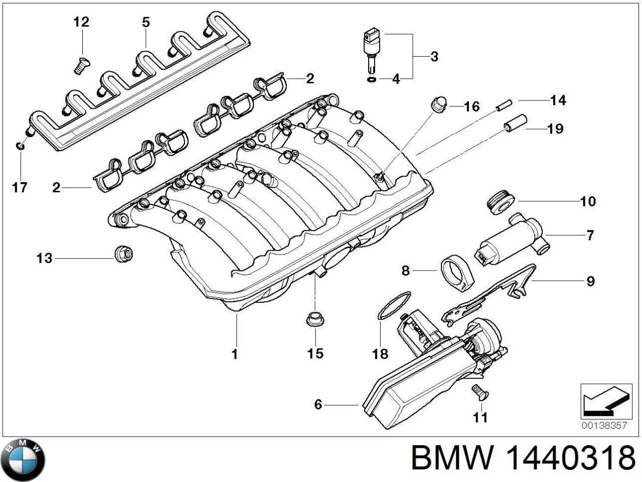 Купити 11611440318 BMW Шланг для видалення повітря