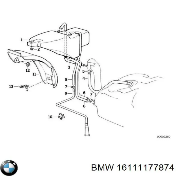 Купити 16111177874 BMW Шланг (патрубок) обігріву дросельної заслінки
