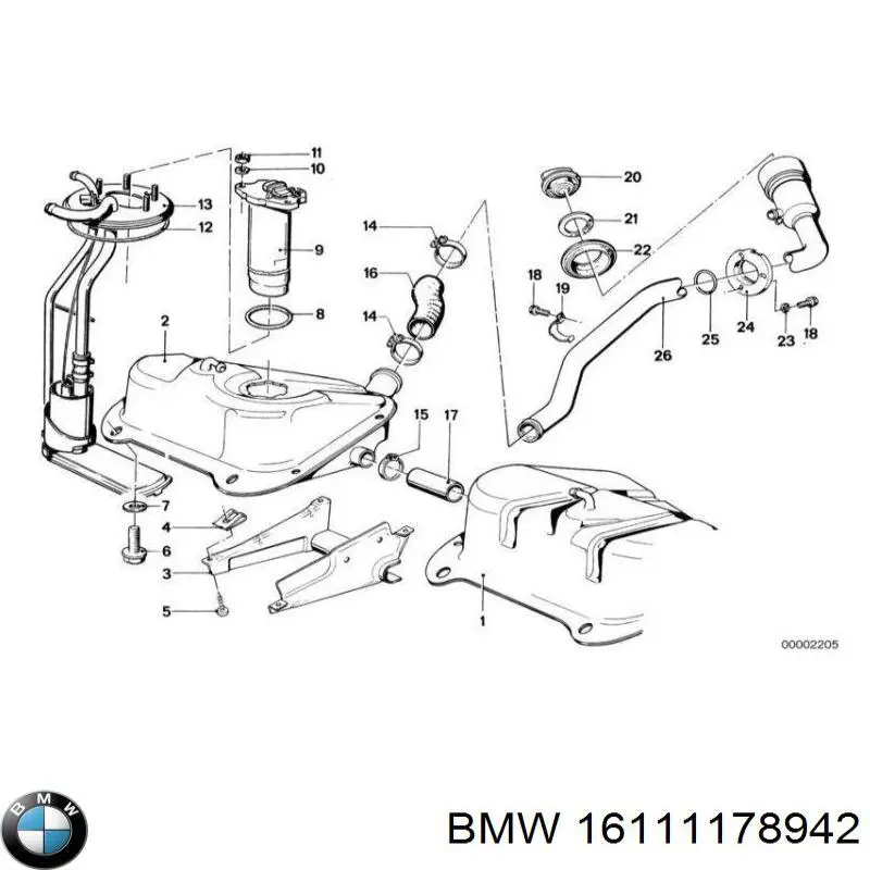 Б/бак BMW 16111178942 ціна, від 1424.62 USD