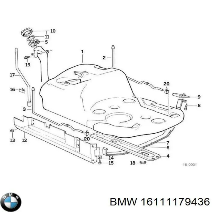 Бак паливний на BMW 5  E34