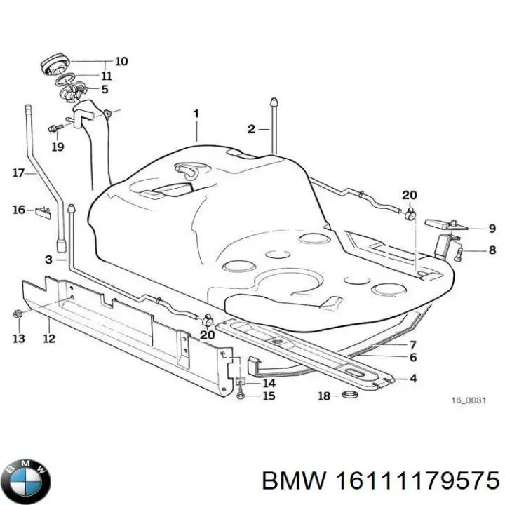 Кронштейн баку паливного BMW 16111179575 ціна, від 87.08 USD