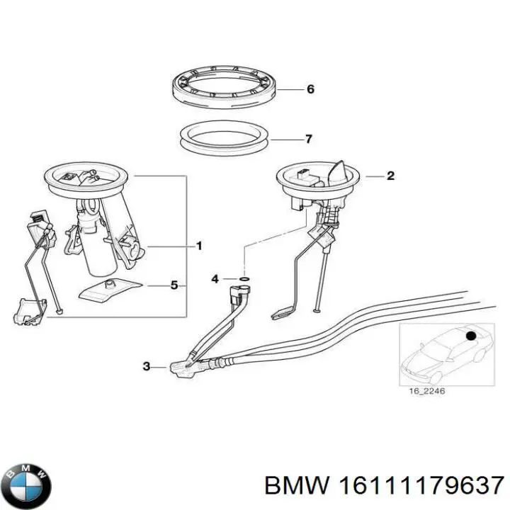 Прокладка датчика рівня (топл.бак) 16111179637 BMW