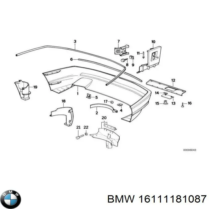Підкрилок заднього крила, правий BMW 16111181087 ціна, від 173.26 USD