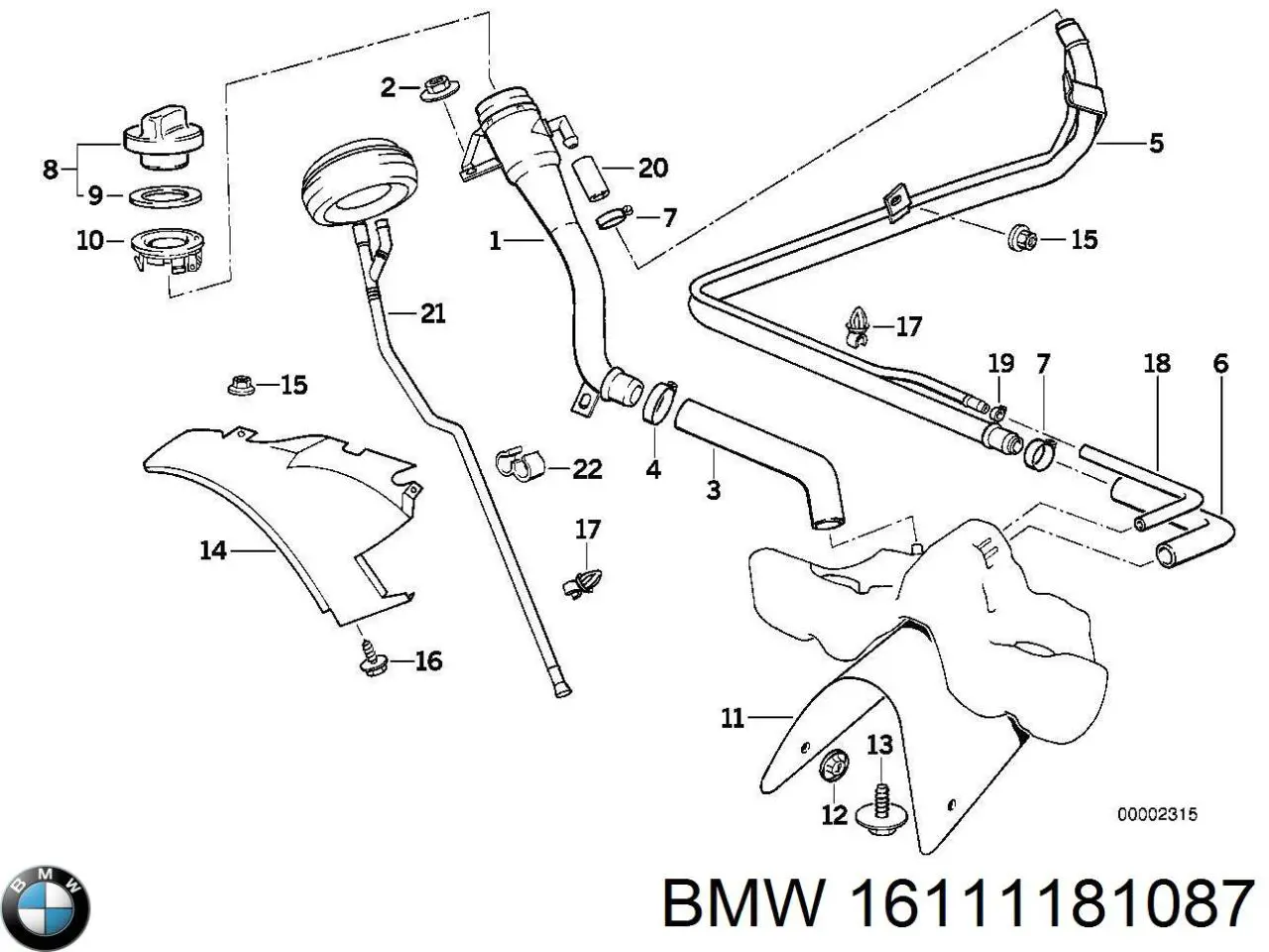 Підкрилок задній правий на BMW 8 (E31)