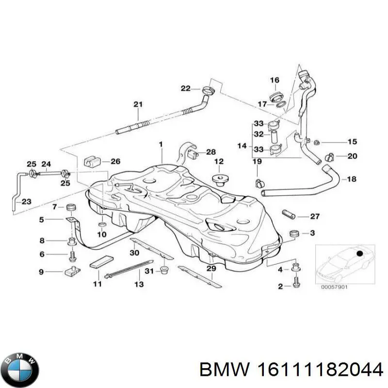 Бак паливний на BMW 7 (E38)