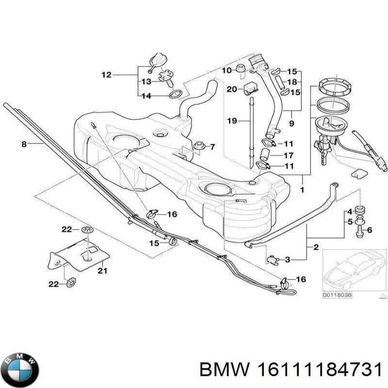 Пробка бензобаку 16111184731 BMW