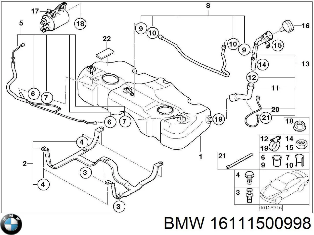 16111500998 BMW Кронштейн баку паливного