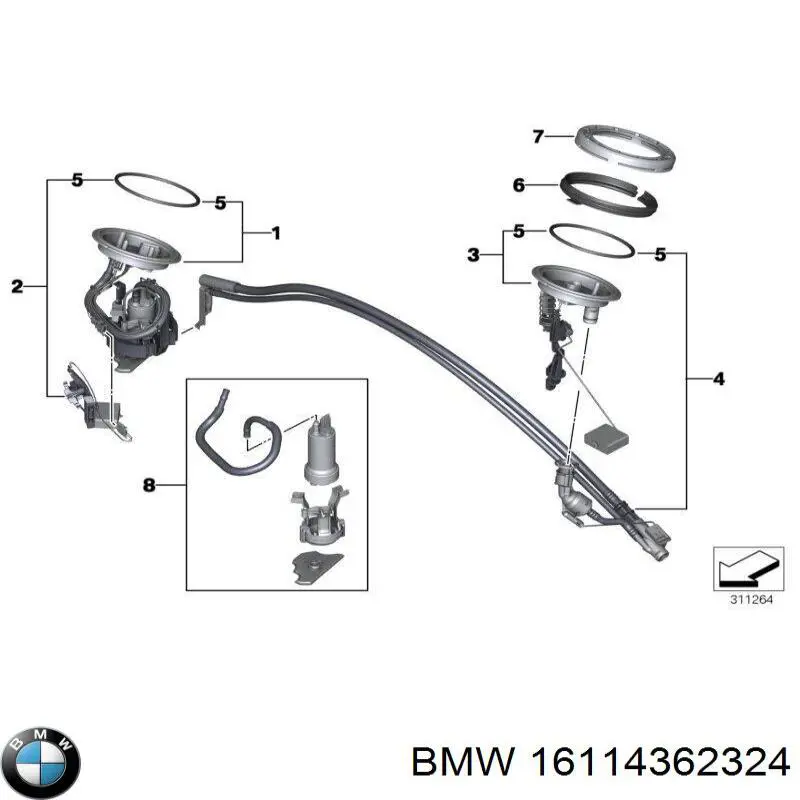 16114362324 BMW модуль паливного насосу, з датчиком рівня палива
