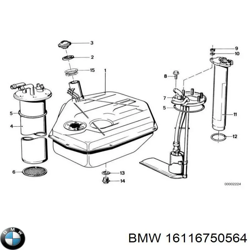Пробка бензобаку 16116750564 BMW