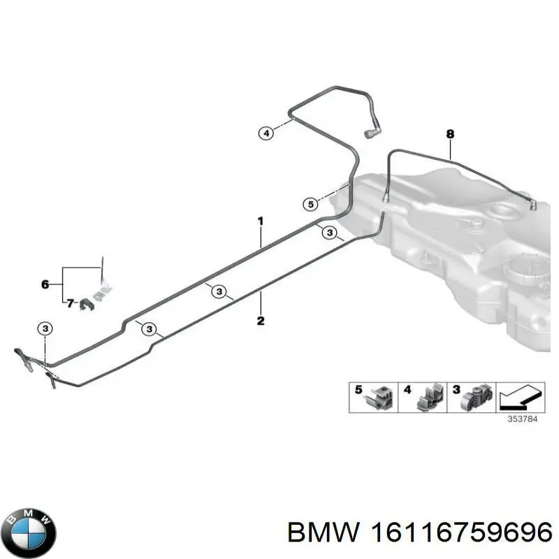 Купити 16116759696 BMW Шланг для видалення повітря