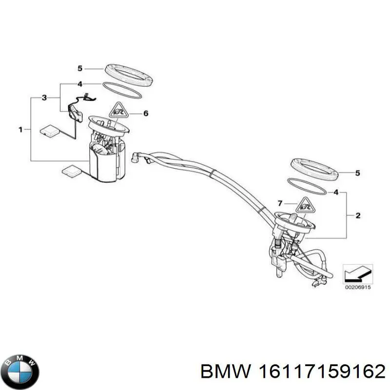 Датчик рівня палива в баку, правий на BMW 1 (E81, E87)