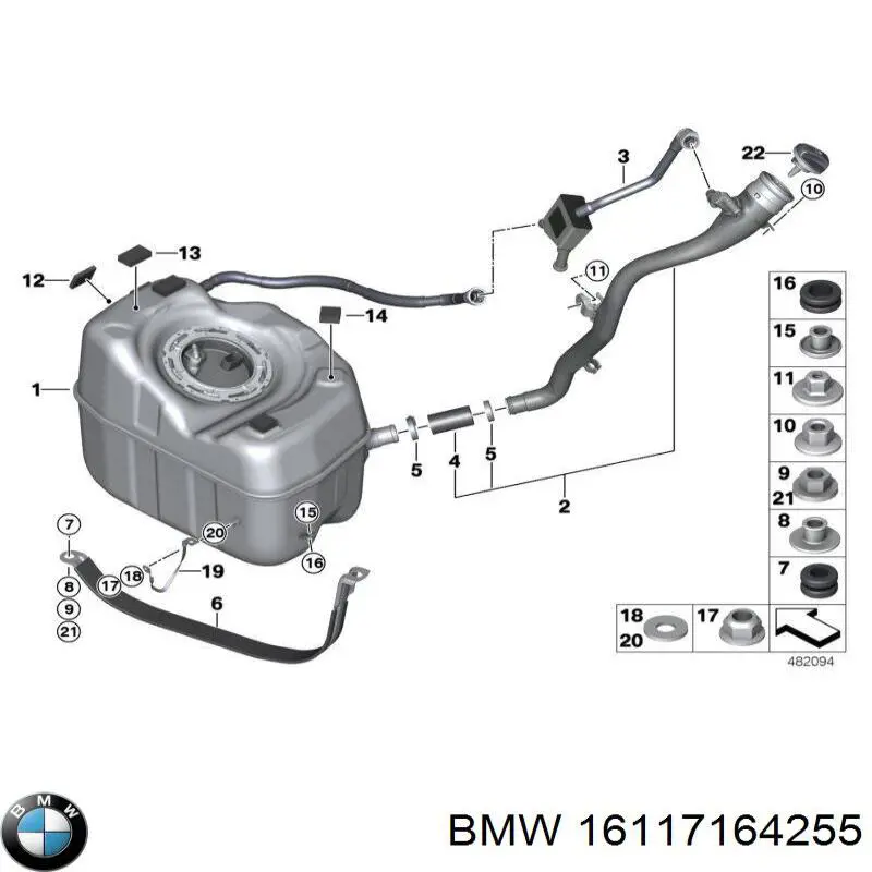 Шланг заливної горловини, паливного бака BMW 16117164255 ціна, від 8.87 USD