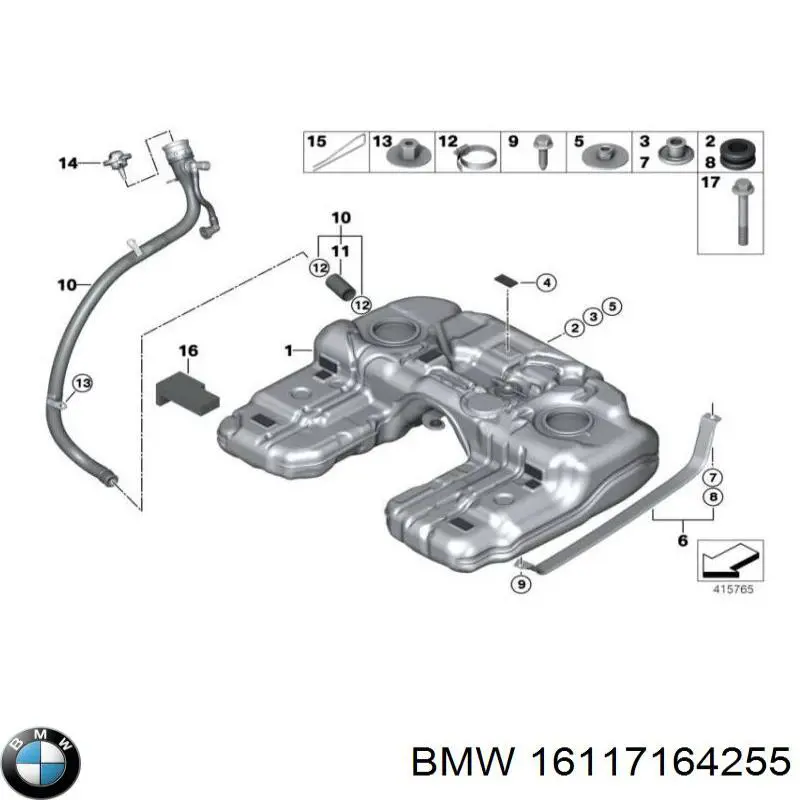 16117164255 BMW Шланг заливної горловини, паливного бака