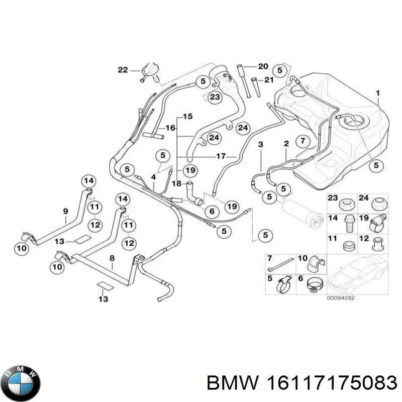 16117175083 BMW Шланг заливної горловини, паливного бака