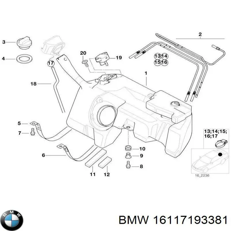 Пробка паливного бака BMW X3 позашляховик (E83) (2004 - 2010) ціна, від 16.16 USD