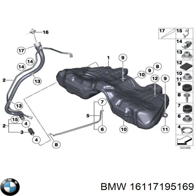 Кронштейн баку паливного BMW 16117195169 ціна, від 10.59 USD