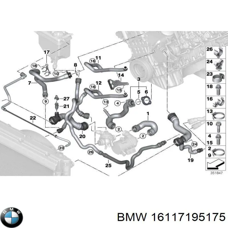 Кронштейн баку паливного BMW 16117195175 ціна, від 8.87 USD