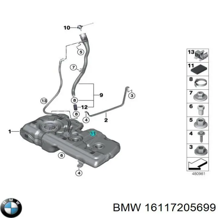 Купити 16117205699 BMW Шланг заливної горловини, паливного бака