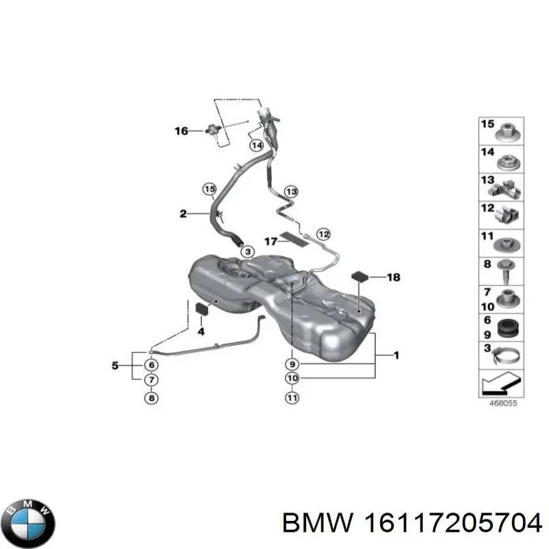 Шланг заливної горловини, паливного бака BMW 16117205704 ціна, від 6.33 USD