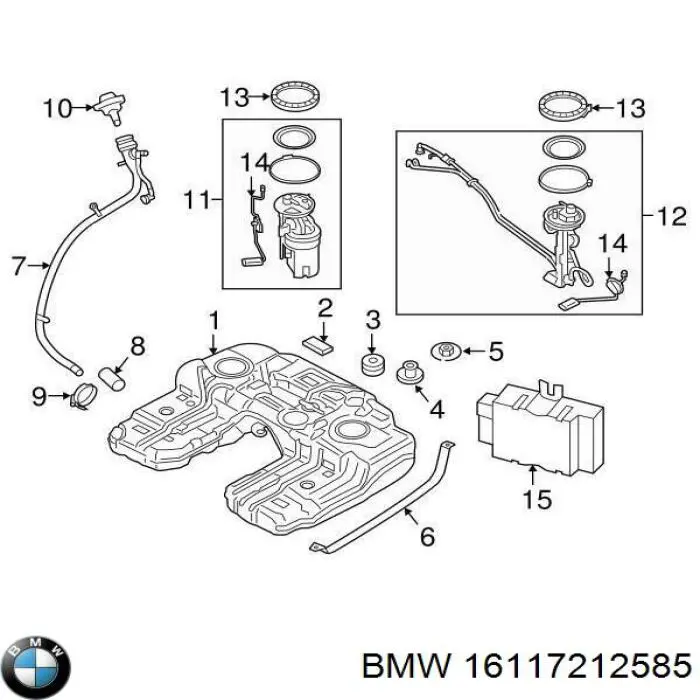 16117212585 BMW модуль паливного насосу, з датчиком рівня палива