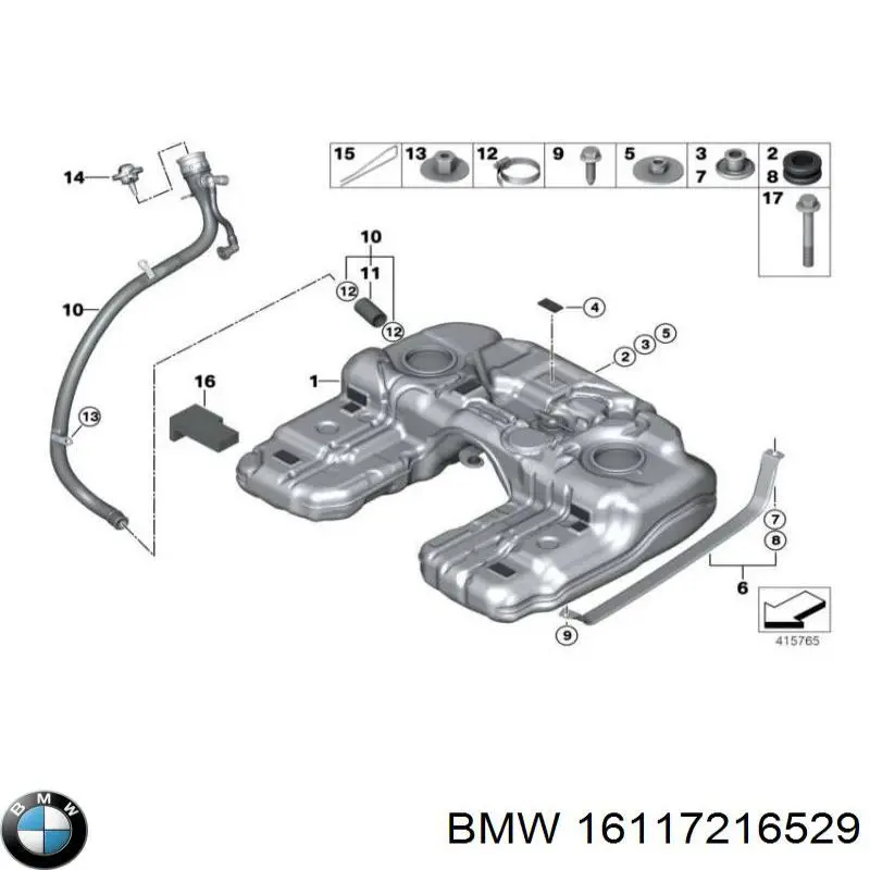 Шланг заливної горловини, паливного бака BMW 16117216528 ціна, від 17.35 USD