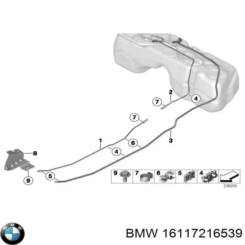 16117216539 BMW Шланг заливної горловини, паливного бака