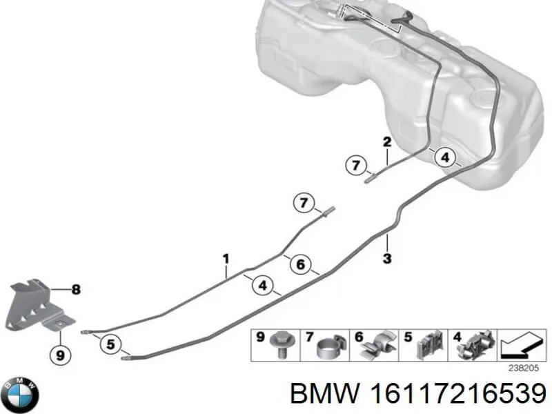 Шланг заливної горловини, паливного бака 7216537 BMW