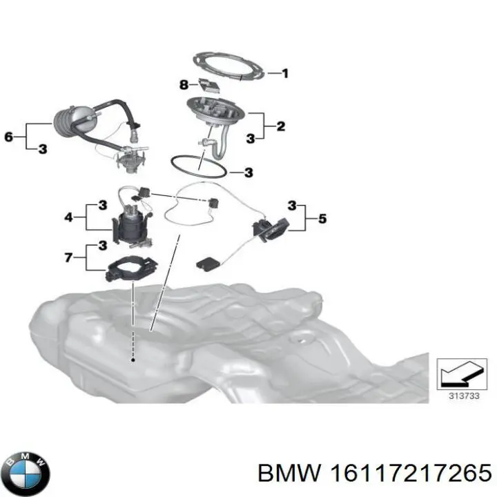 16117217265 BMW Кришка паливного насоса