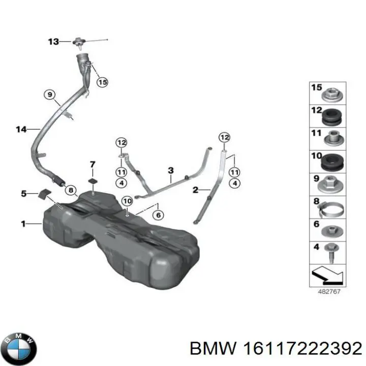 Пробка паливного бака BMW 16117222392 ціна, від 12.67 USD
