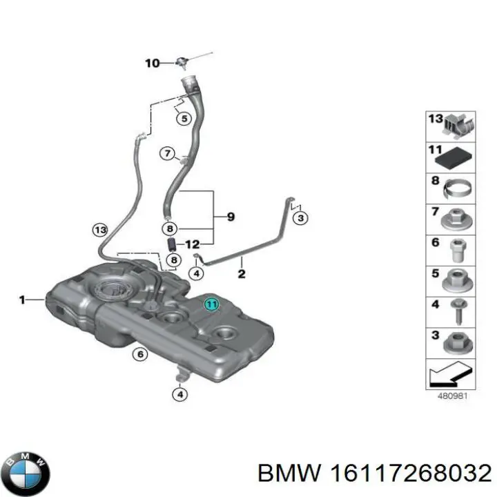 Бак паливний додатковий на BMW 5 (F10)