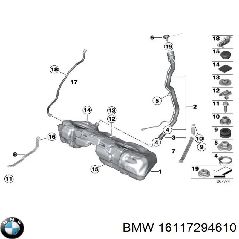 Купити 16117294610 BMW Бак паливний додатковий