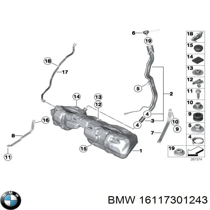 Купити 16117301243 BMW Фільтр бака паливних парів