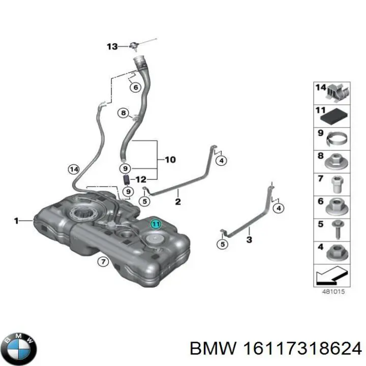 Кронштейн баку паливного BMW 16117318624 ціна, від 8.87 USD