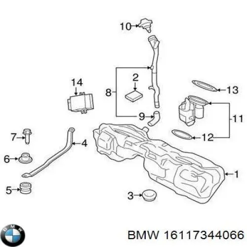 16117344066 BMW модуль паливного насосу, з датчиком рівня палива