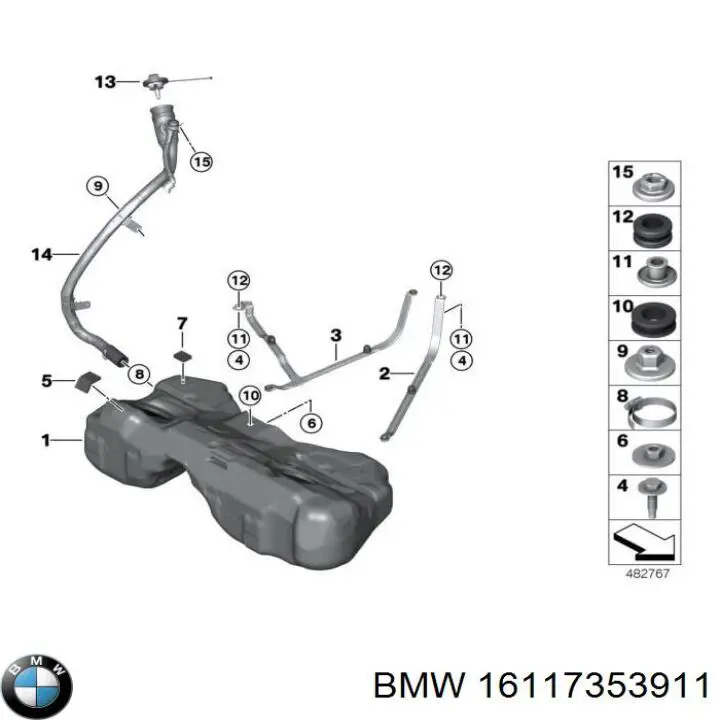 16117353911 BMW Шланг заливної горловини, паливного бака