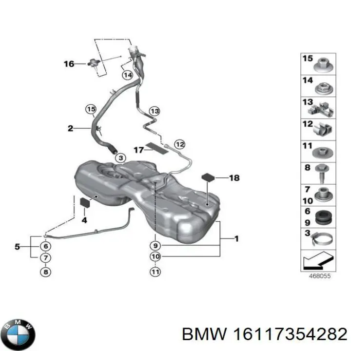 Кронштейн баку паливного BMW 16117354282 ціна, від 41.44 USD