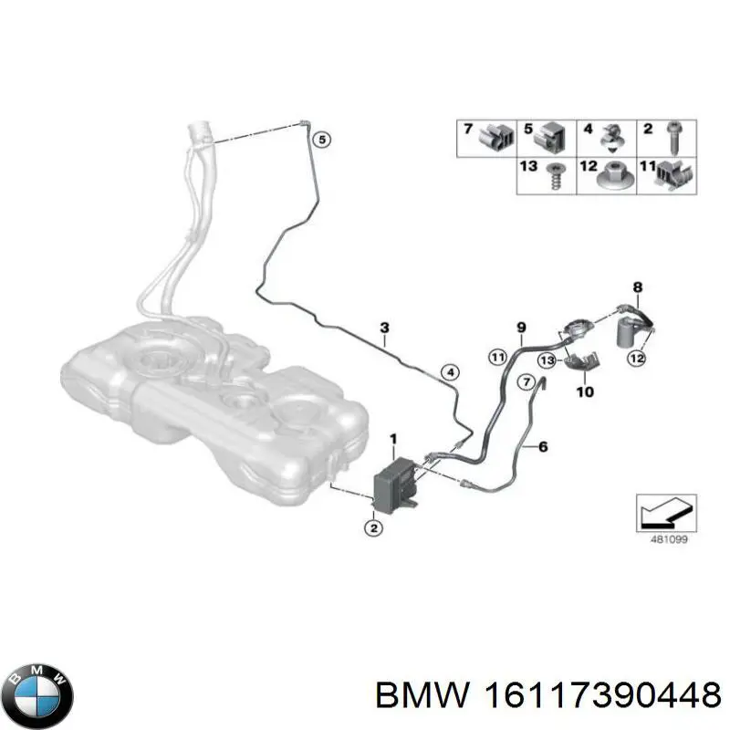 Адсорбер парів палива BMW 16117390448 ціна, від 28.91 USD