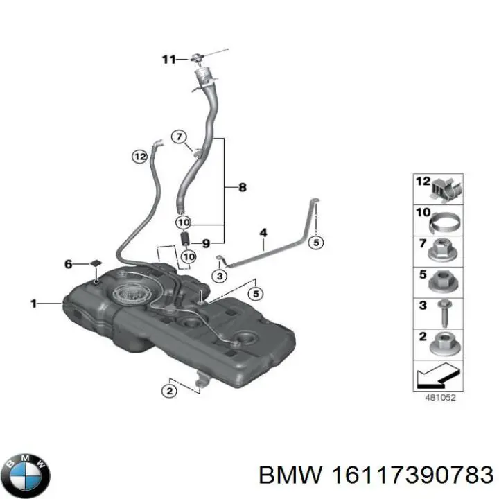 16117390783 BMW Шланг заливної горловини, паливного бака