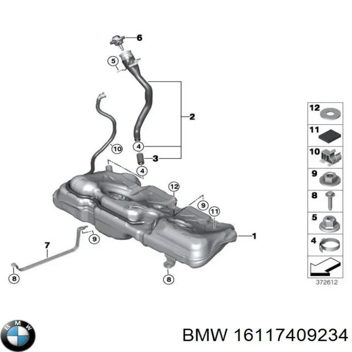 Кронштейн баку паливного BMW 16117409234 ціна, від 30.56 USD