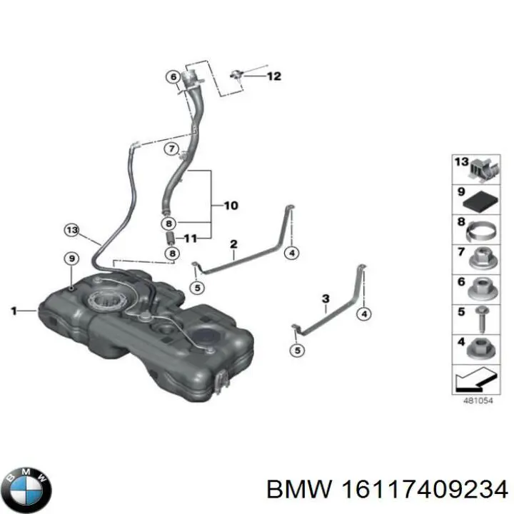 16117409234 BMW Кронштейн баку паливного