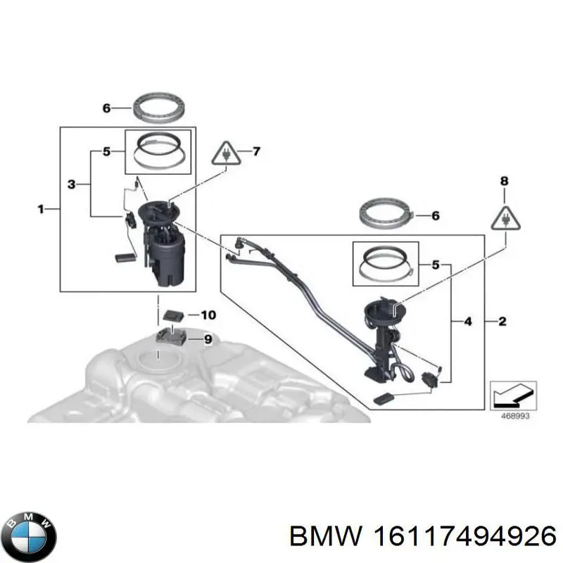 Датчик рівня палива в баку, лівий 16117494926 BMW