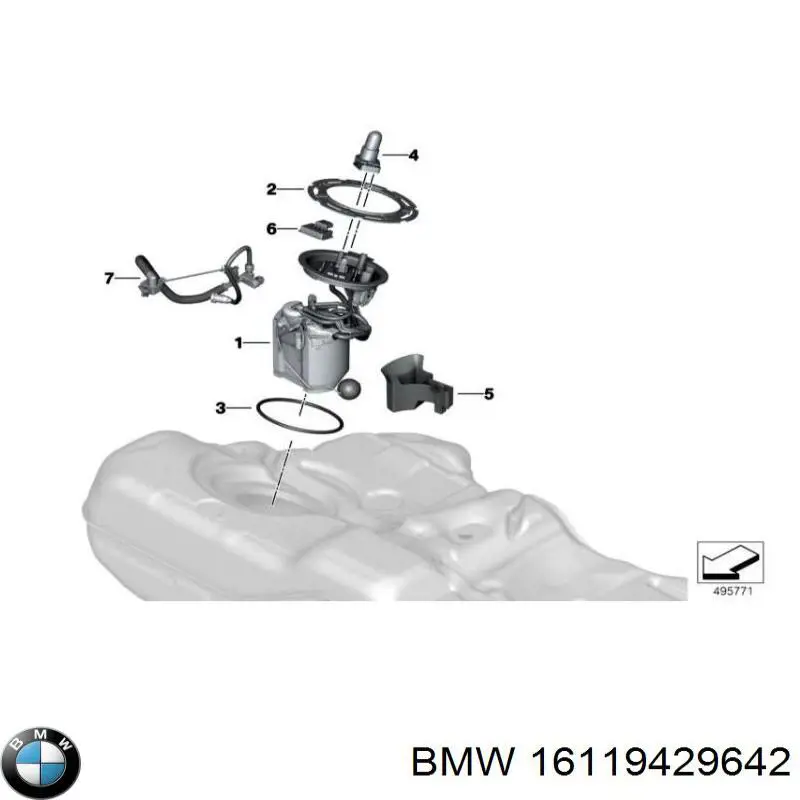 Модуль бензонасоса BMW 16119429642 ціна, від 524.06 USD